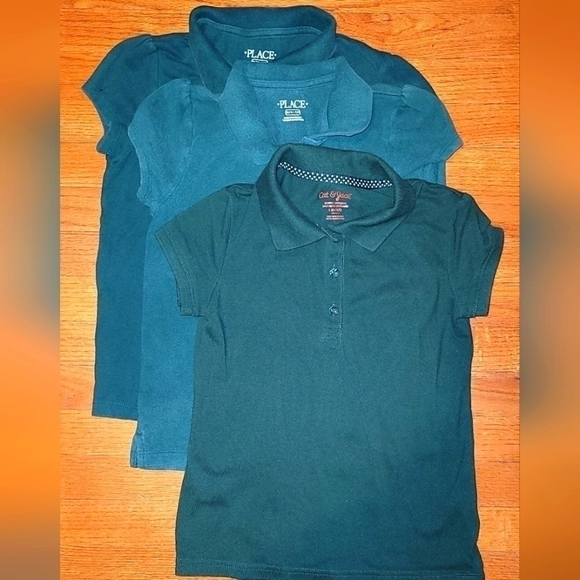 The Children's Place Other - 𝅺Bundle 3 PC Hunter Green School Polo Tops Girls 6x/7/8